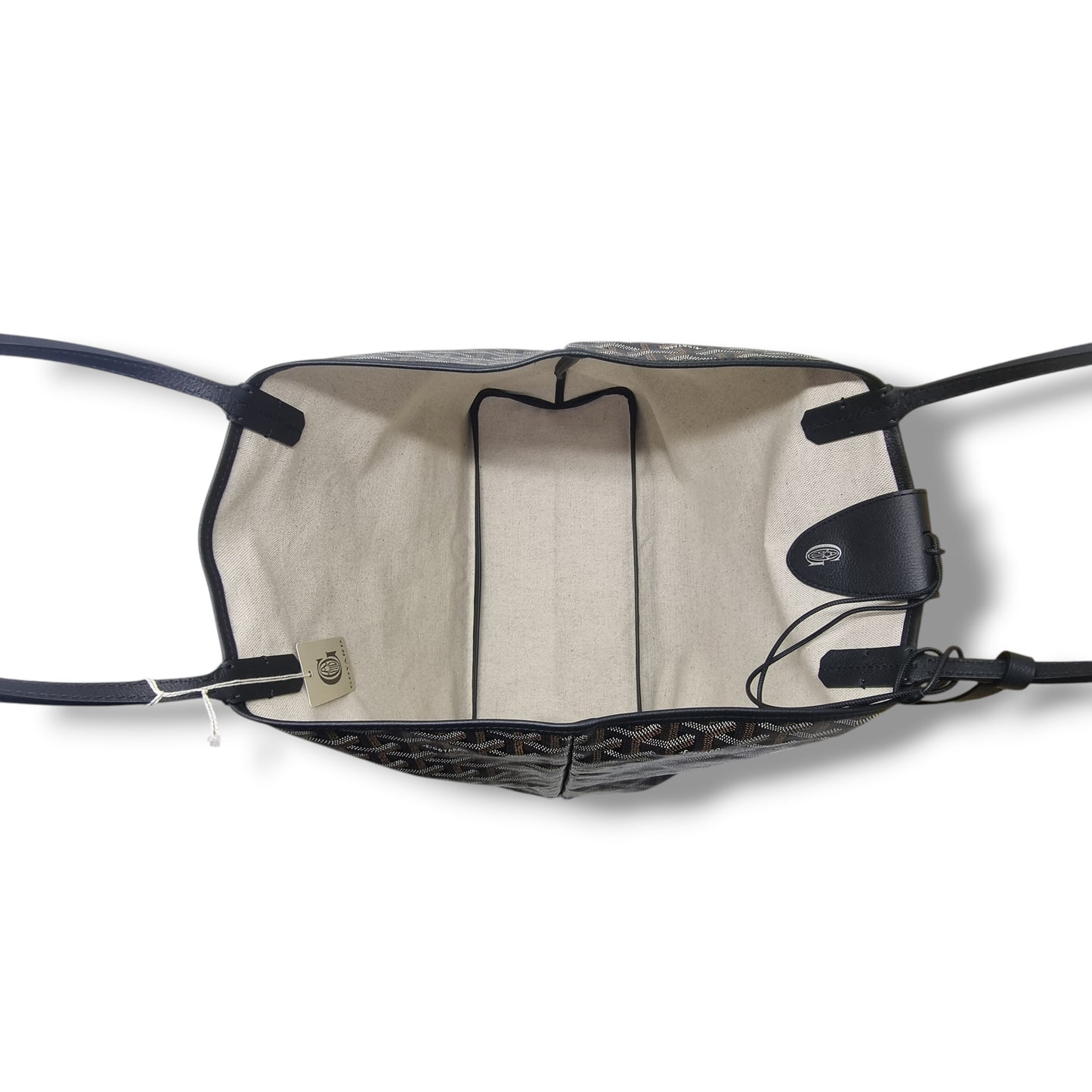 Goyard Saint Louis PM Goyardine Canvas Chevroches Calfskin (Black/Tan)