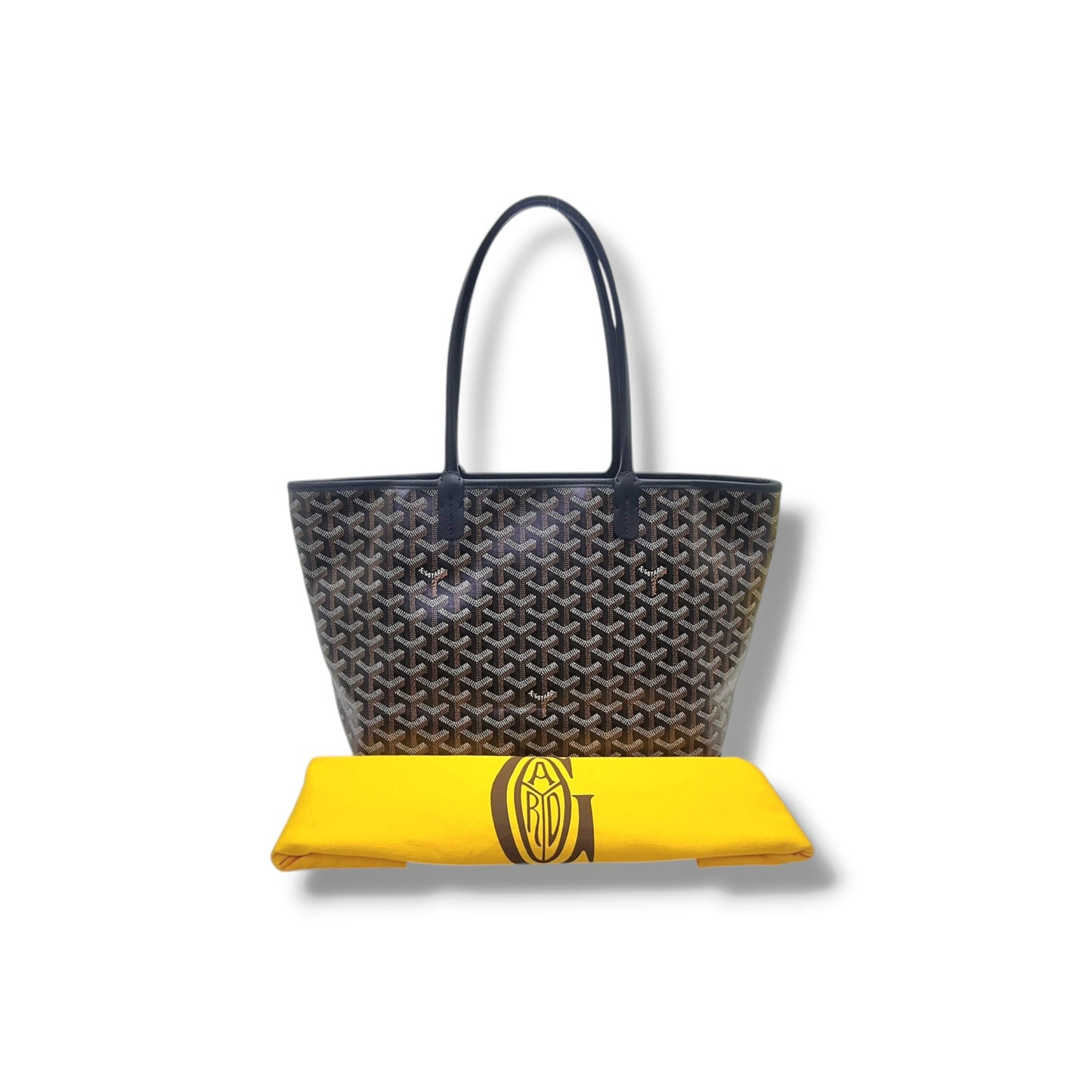 Goyard Artois PM Goyardine Canvas Palladium Hardware (Black/Tan)