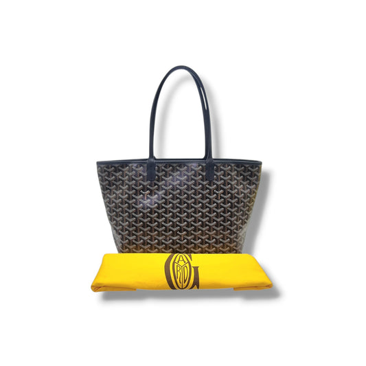 Goyard Artois PM Goyardine Canvas Palladium Hardware (Black/Tan)