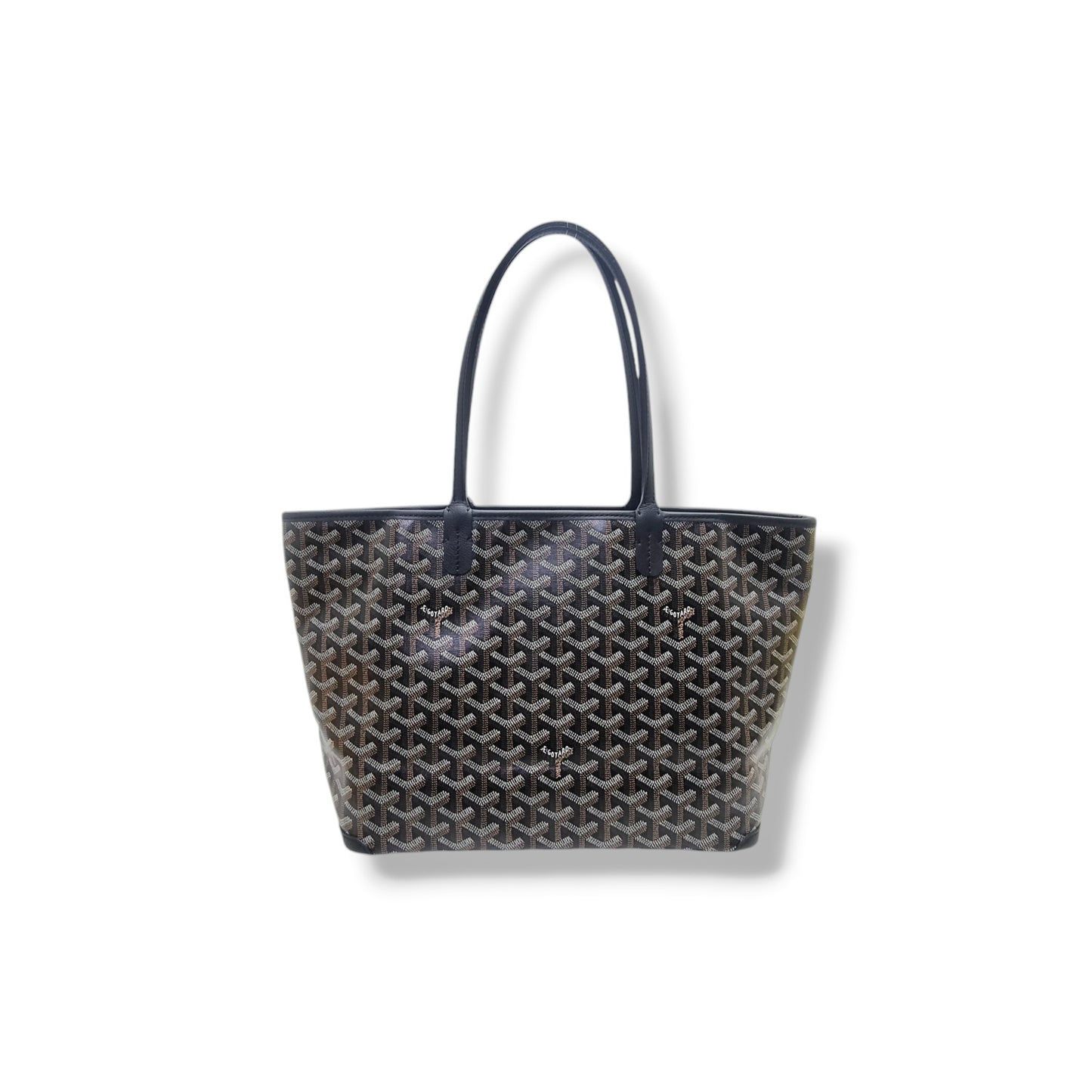 Goyard Artois PM Goyardine Canvas Palladium Hardware (Black/Tan)
