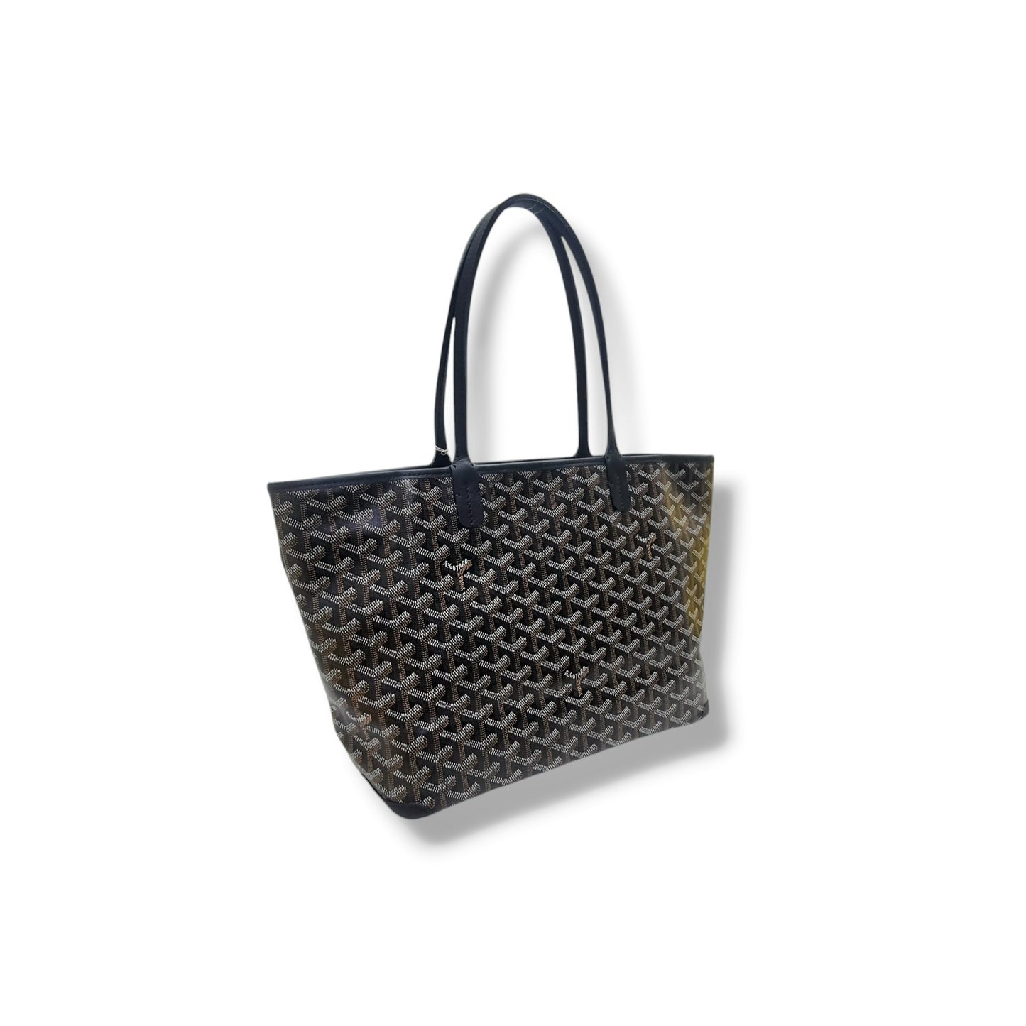 Goyard Artois PM Goyardine Canvas Palladium Hardware (Black/Tan)