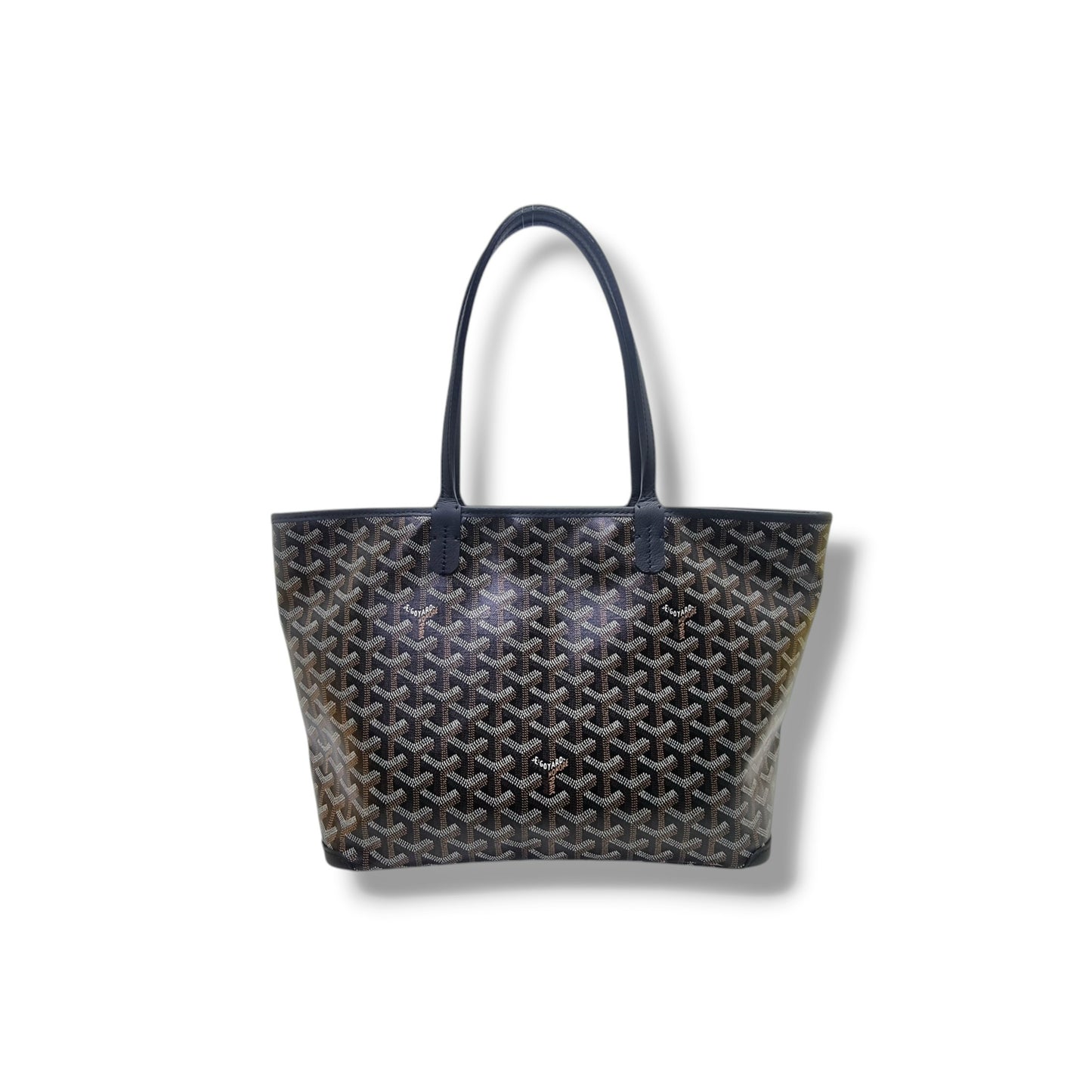 Goyard Artois PM Goyardine Canvas Palladium Hardware (Black/Tan)