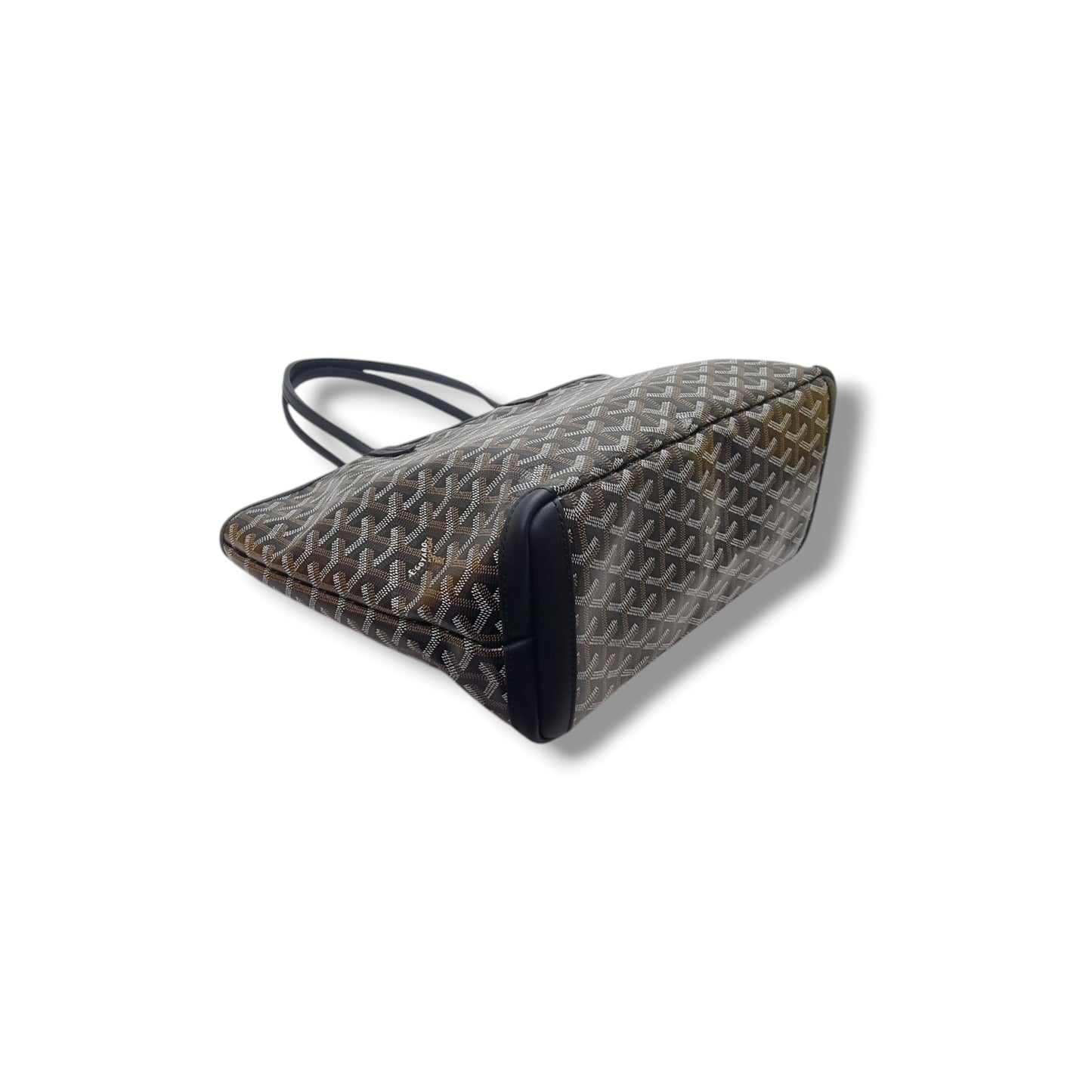Goyard Artois PM Goyardine Canvas Palladium Hardware (Black/Tan)