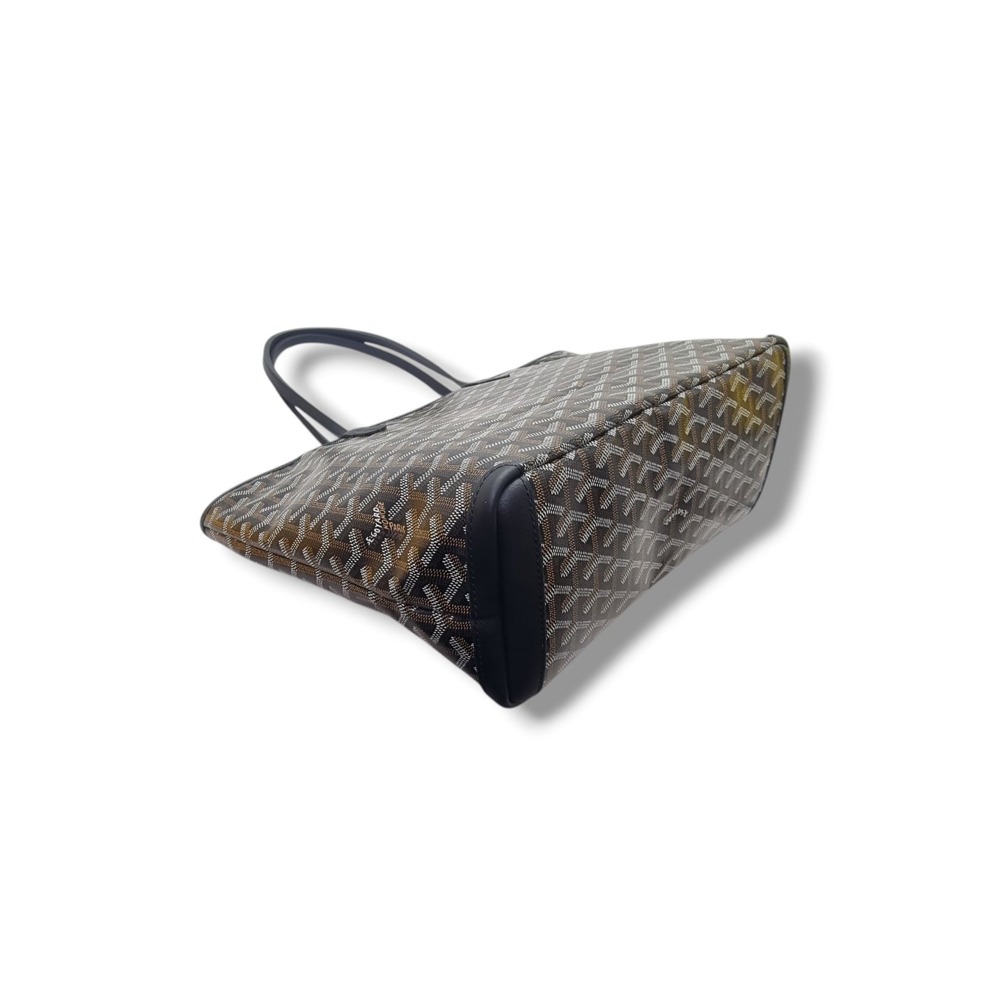 Goyard Artois PM Goyardine Canvas Palladium Hardware (Black/Tan)