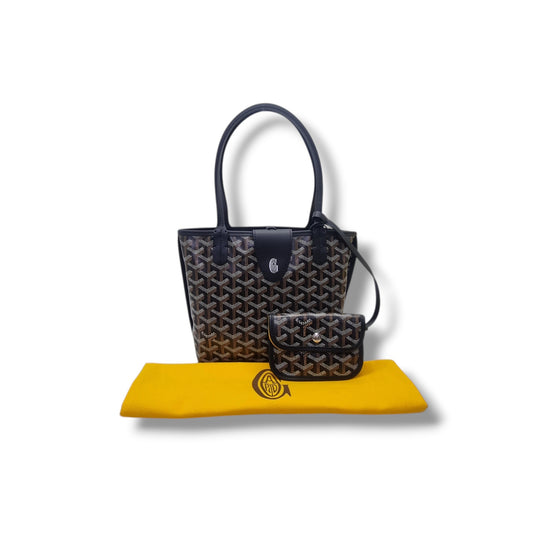 Goyard Anjou Mini Goyardine Canvas (Black/Tan)