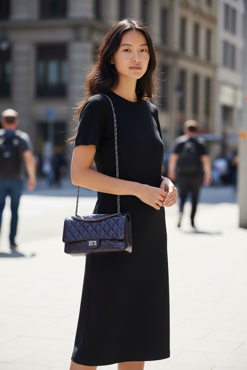 Chanel 2.55 Reissue Double Flap Patent Leather Shw (Dark Purple)