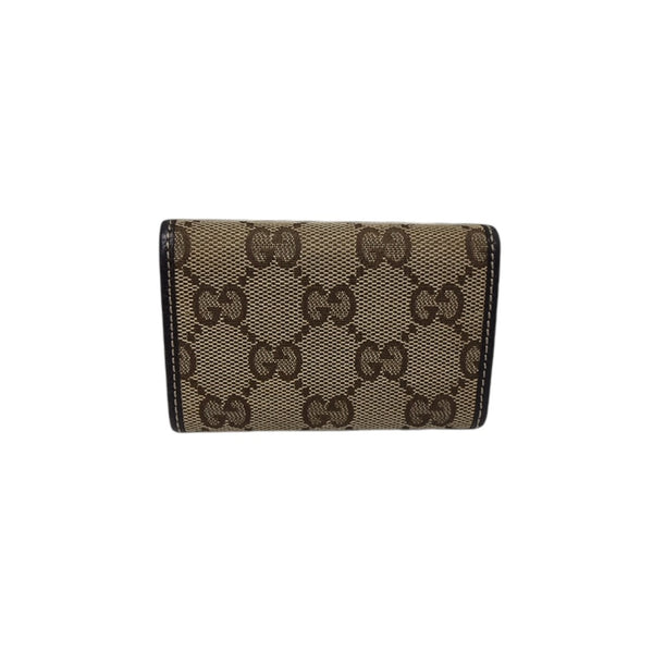 Gucci GG Vintage Web Bow Canvas Key Holder Ghw (Brown)