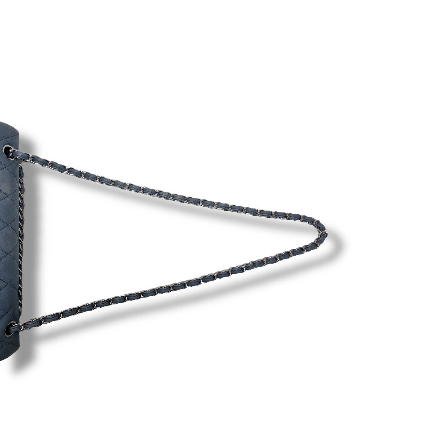 Chanel Maxi Double Flap Lambskin Shw (Light Blue)