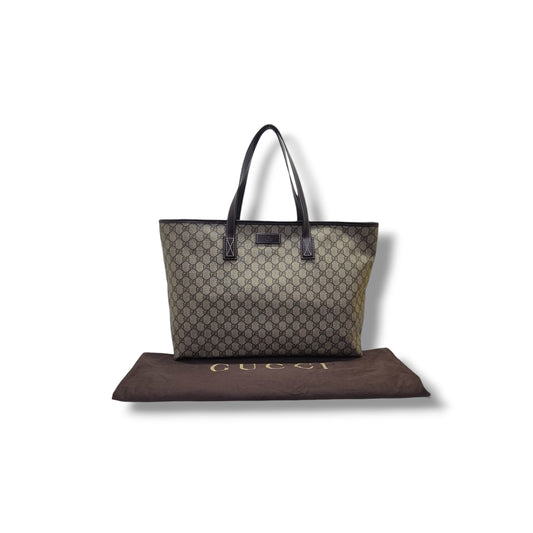Gucci GG Supreme Canvas Large Shoulder Bag Shw (Beige/Brown)