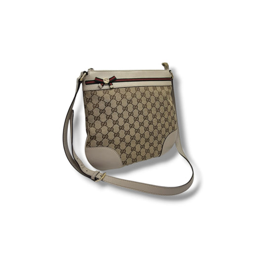 Gucci GG Canvas Web Sherry Line Crossbody Ghw (Beige)
