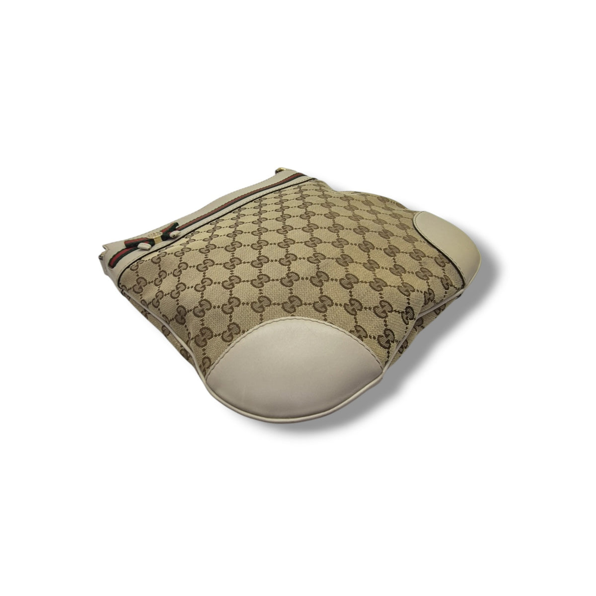 Gucci GG Canvas Web Sherry Line Crossbody Ghw (Beige)