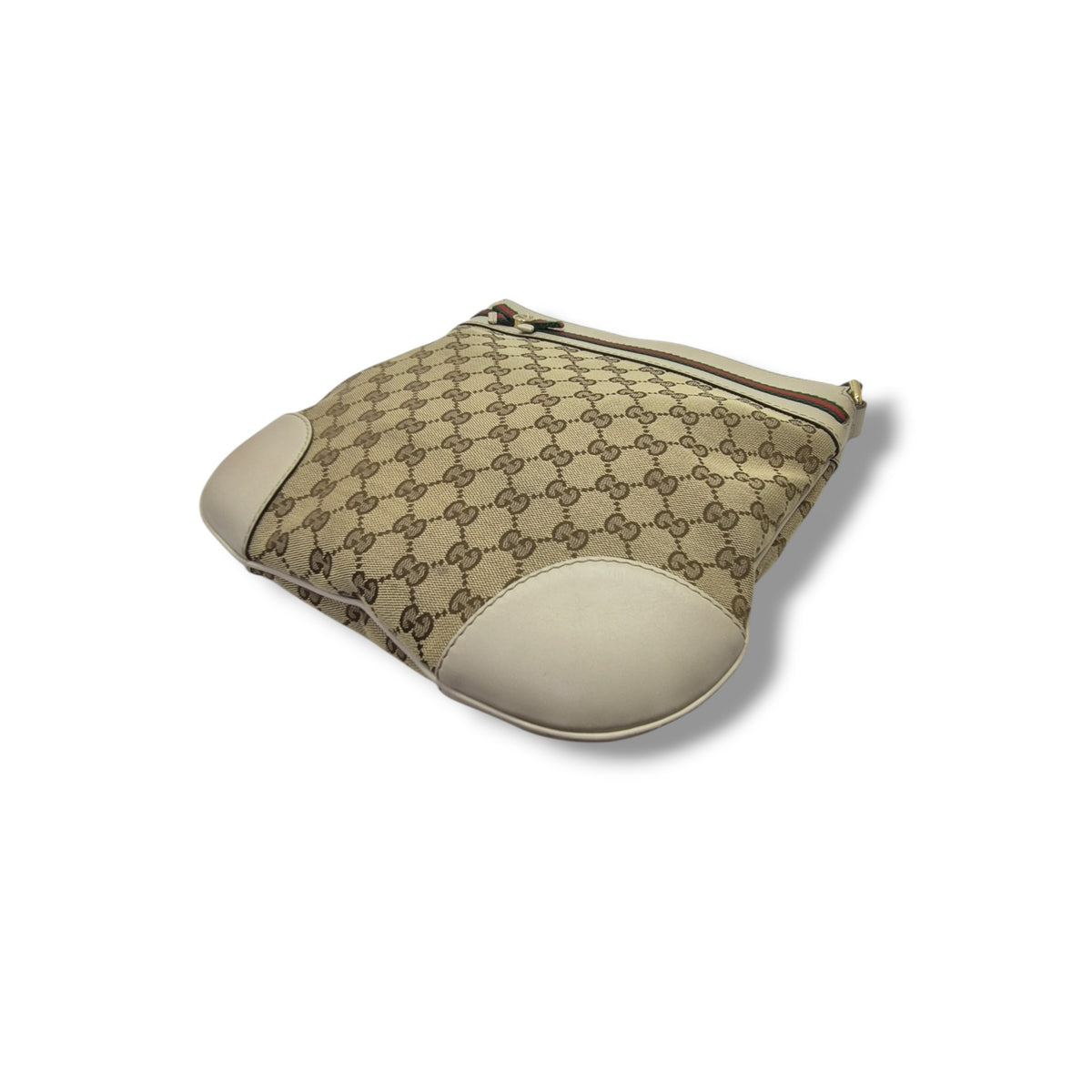 Gucci GG Canvas Web Sherry Line Crossbody Ghw (Beige)