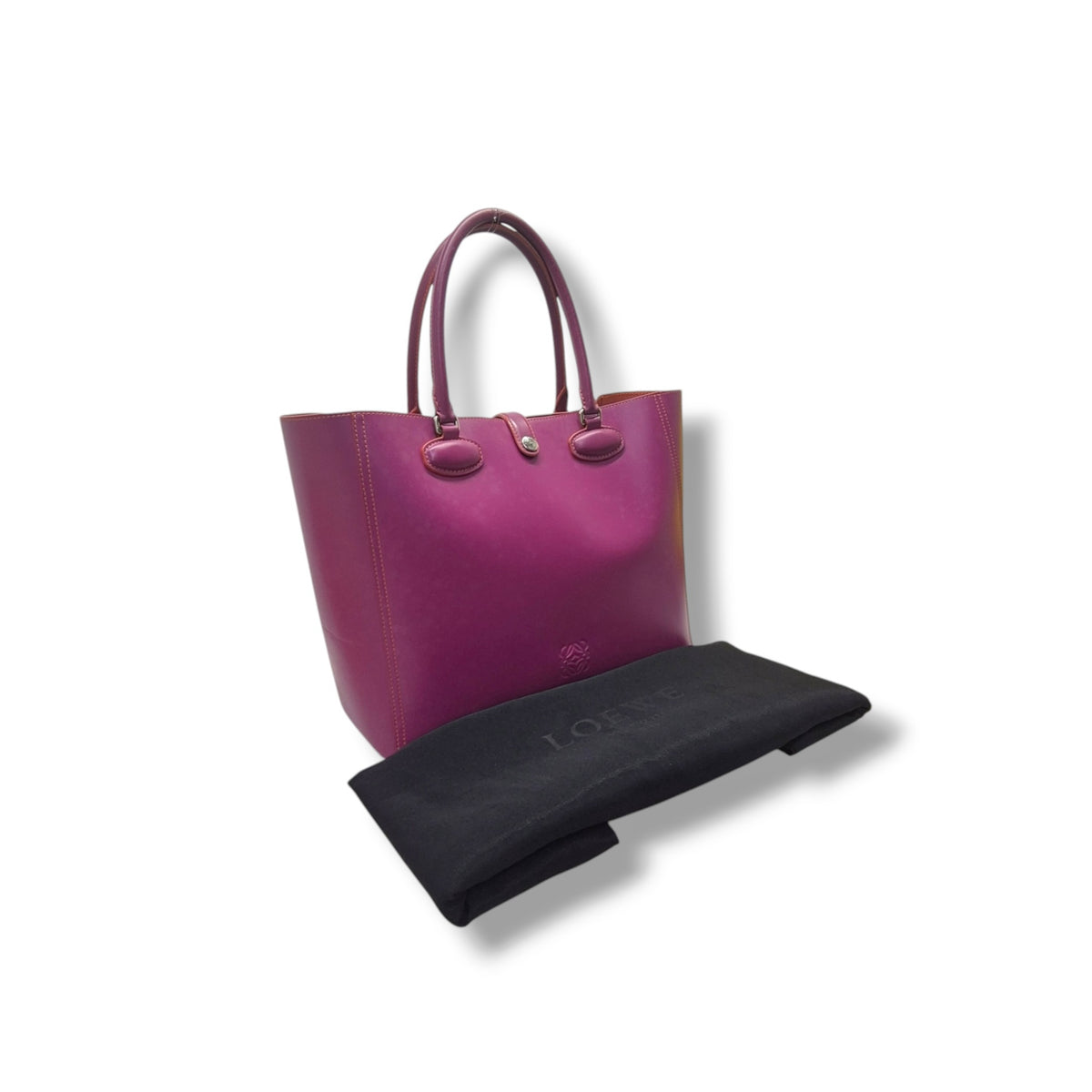 Loewe Leo Leather Tote Shw (Fuchsia/Orange)