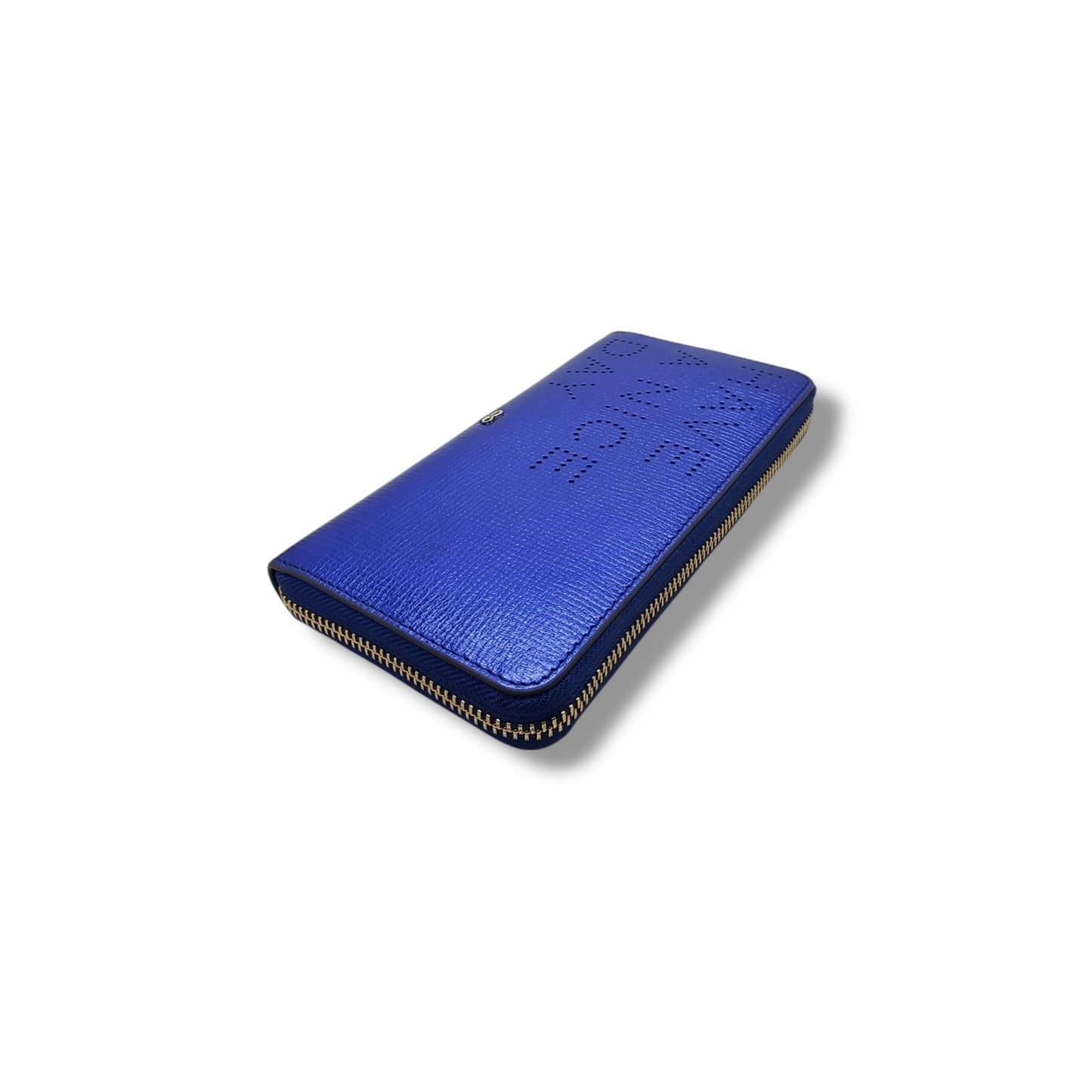 Anya Hindmarch Zippy Wallet Ghw (Electric Blue Metallic Capra)