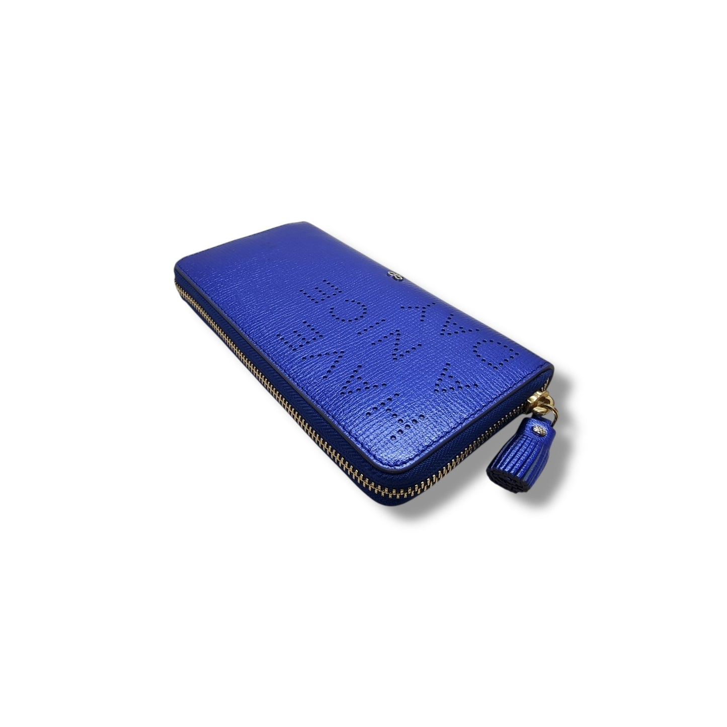 Anya Hindmarch Zippy Wallet Ghw (Electric Blue Metallic Capra)