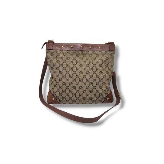 Gucci GG Canvas Stud Crossbody Ghw (Beige/Brown)