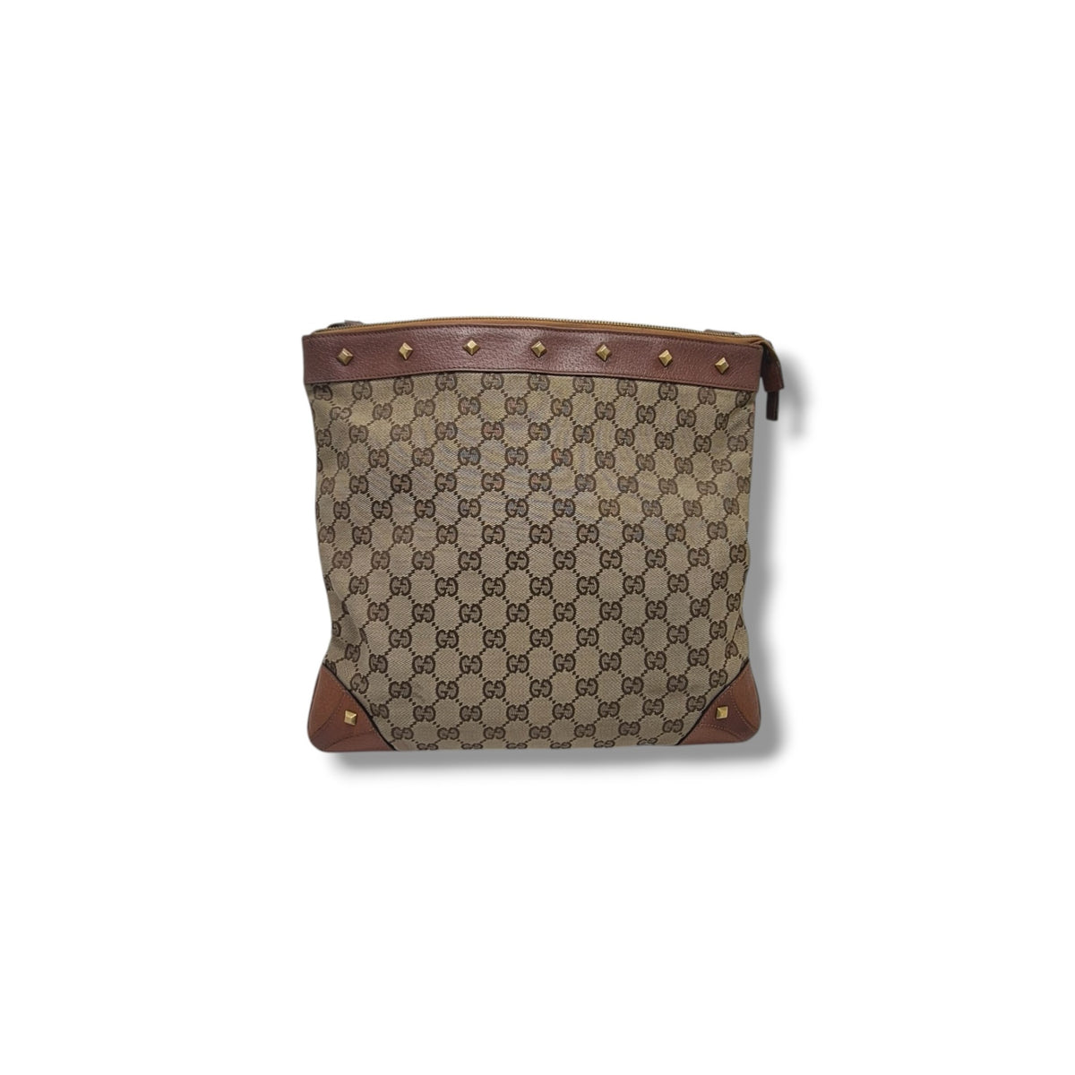 Gucci GG Canvas Stud Crossbody Ghw (Beige/Brown)