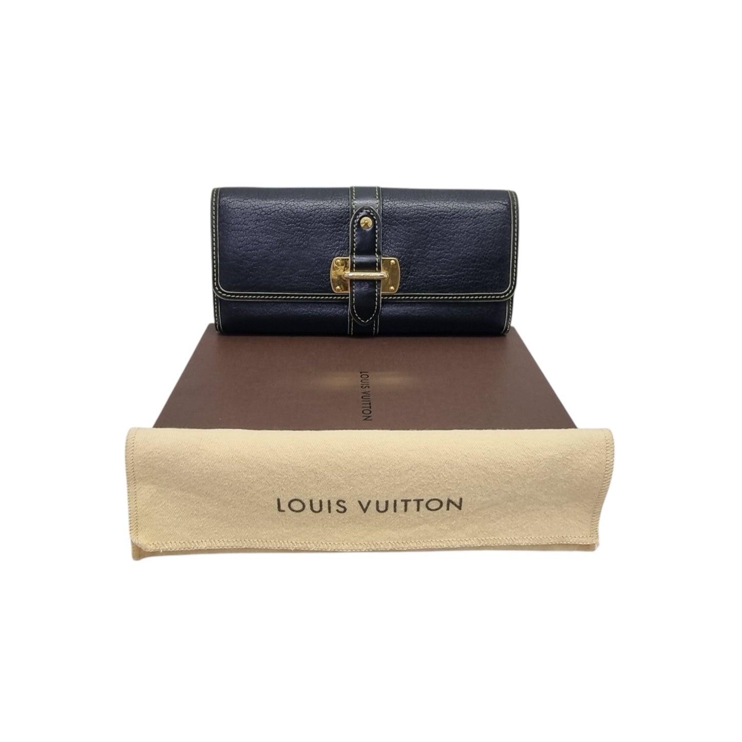 Louis Vuitton Suhali Le Favori Leather Wallet Ghw (Black)