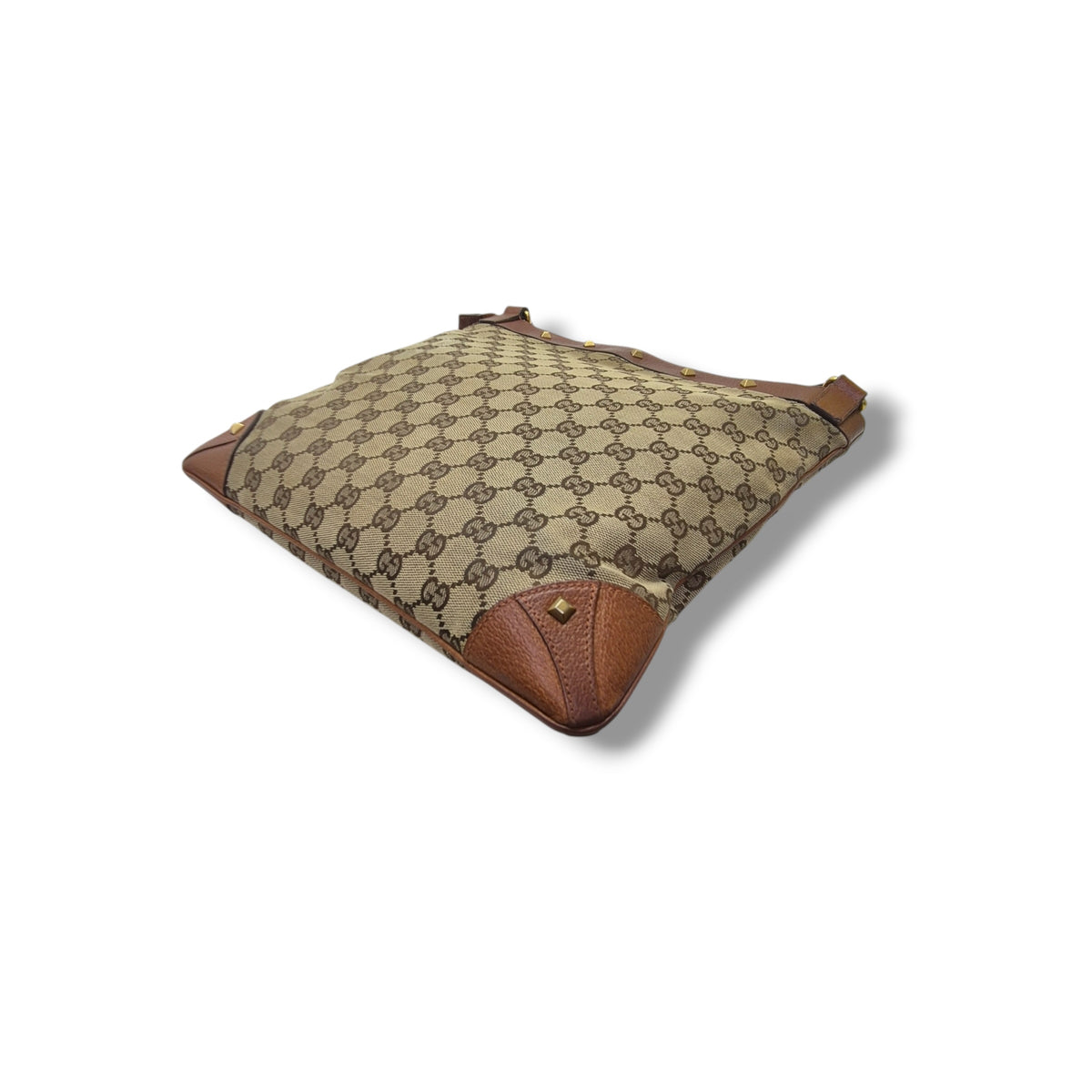 Gucci GG Canvas Stud Crossbody Ghw (Beige/Brown)