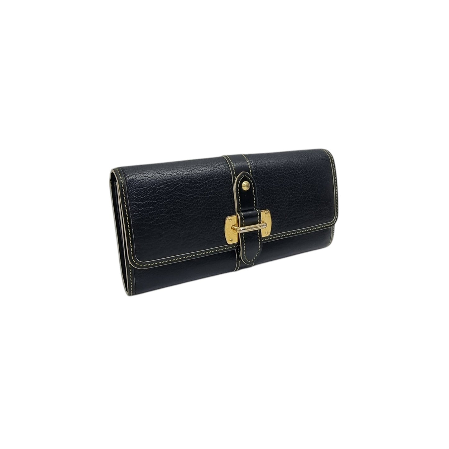 Louis Vuitton Suhali Le Favori Leather Wallet Ghw (Black)