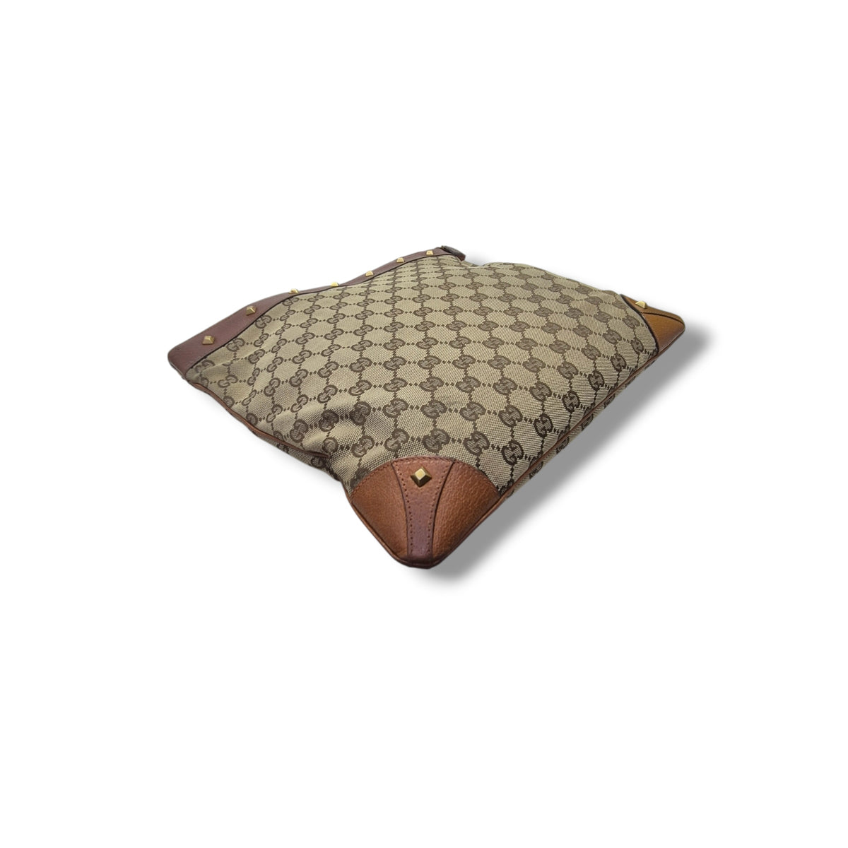Gucci GG Canvas Stud Crossbody Ghw (Beige/Brown)