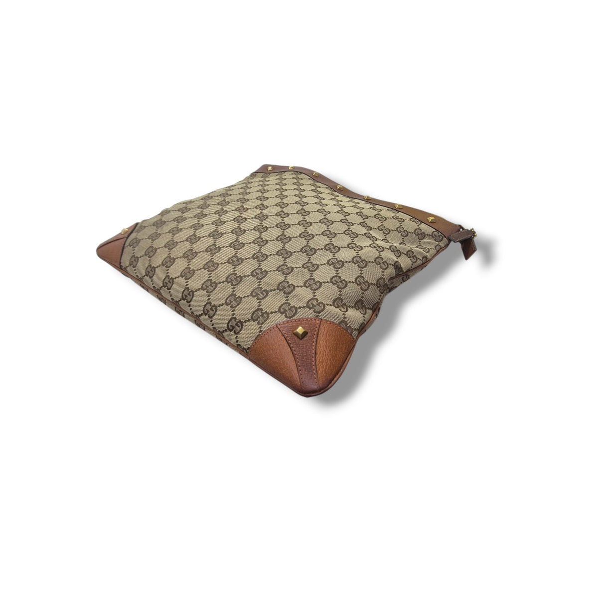 Gucci GG Canvas Stud Crossbody Ghw (Beige/Brown)