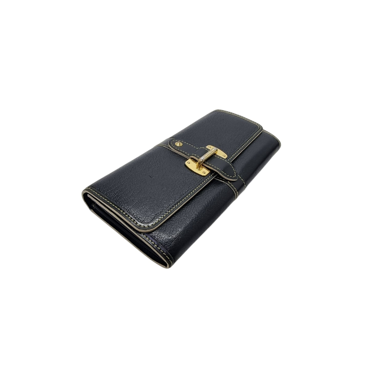 Louis Vuitton Suhali Le Favori Leather Wallet Ghw (Black)