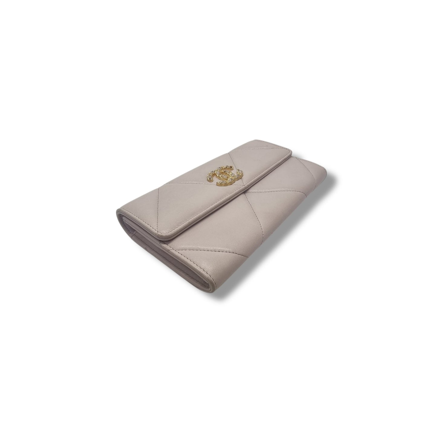 Chanel C19 Flap Wallet Lambskin Ghw (Pink)