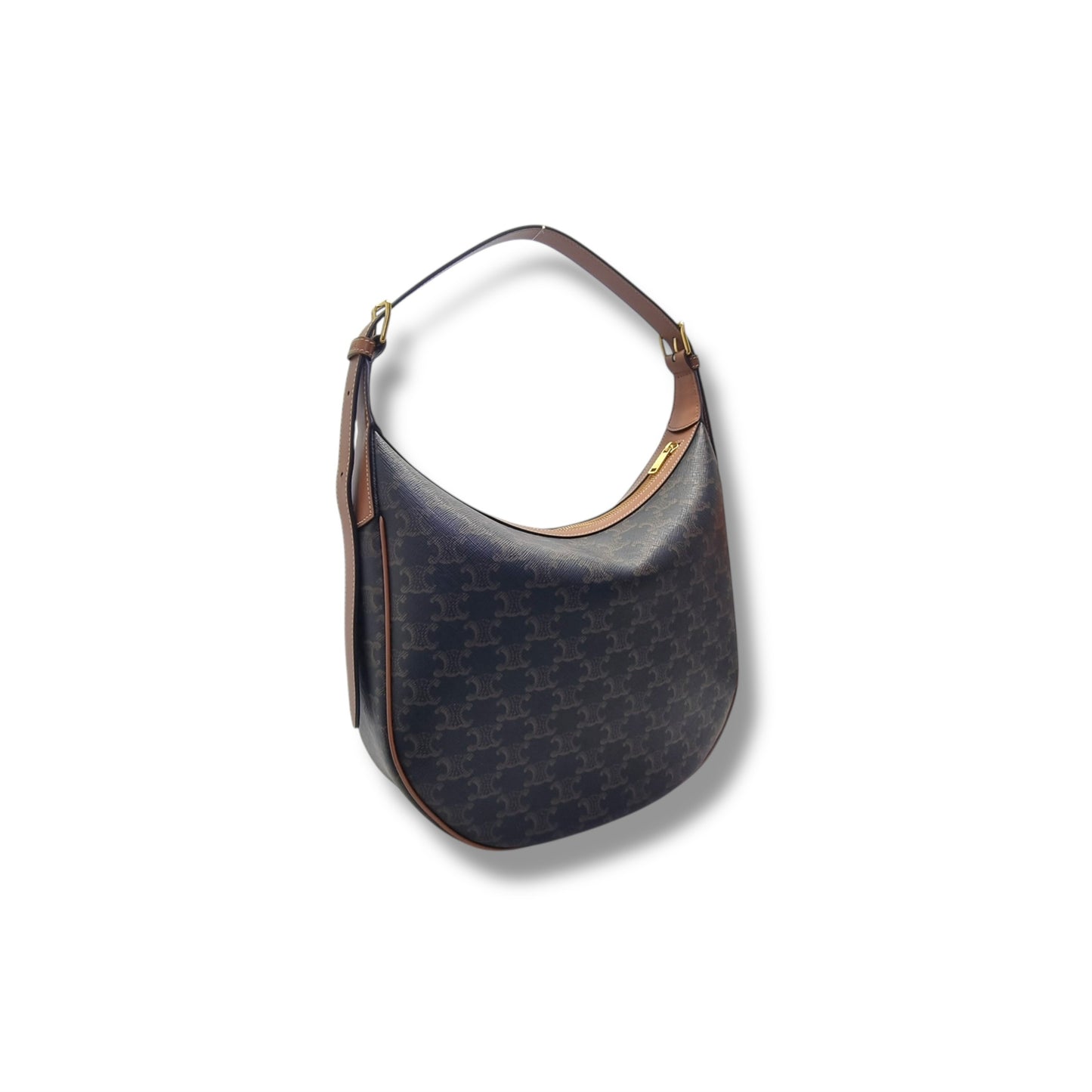 Celine Heloise Medium Triomphe Canvas Hobo Bag Ghw (Tan)