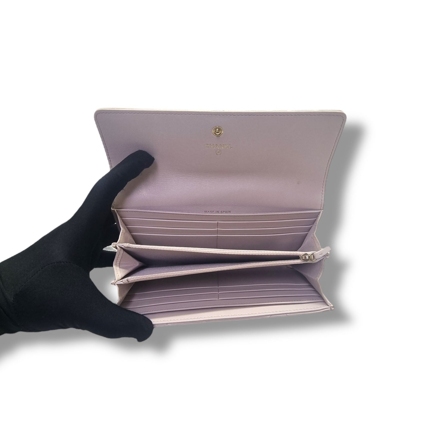 Chanel C19 Flap Wallet Lambskin Ghw (Pink)