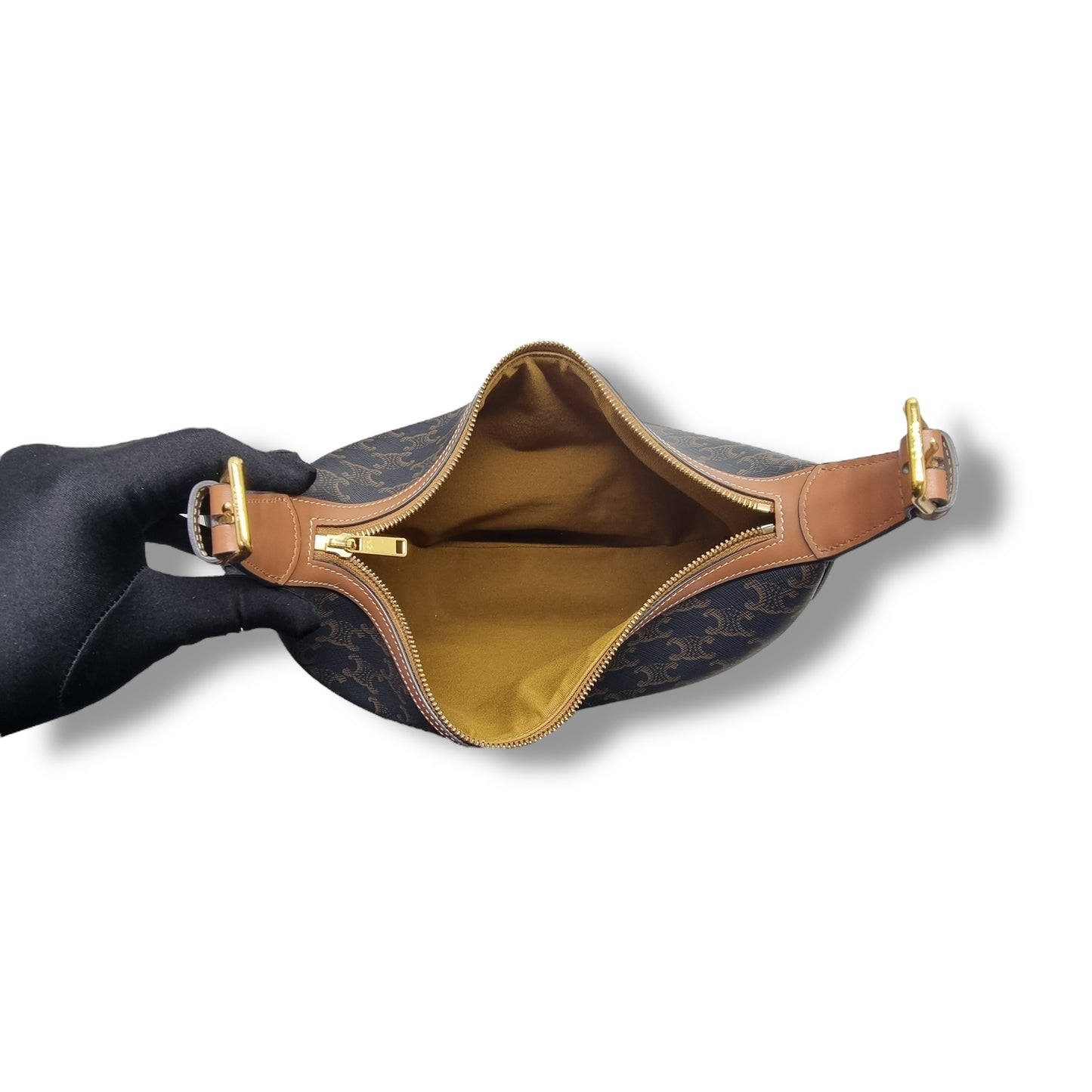 Celine Heloise Medium Triomphe Canvas Hobo Bag Ghw (Tan)