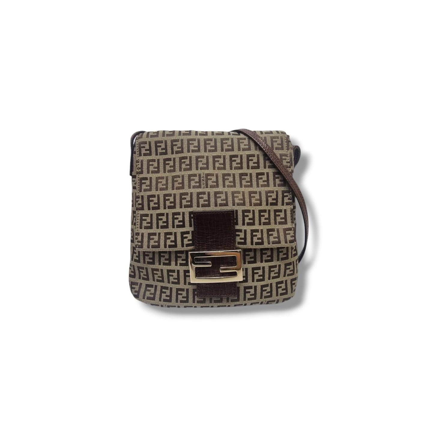 Fendi Zucchino Canvas Crossbody Ghw (Brown)