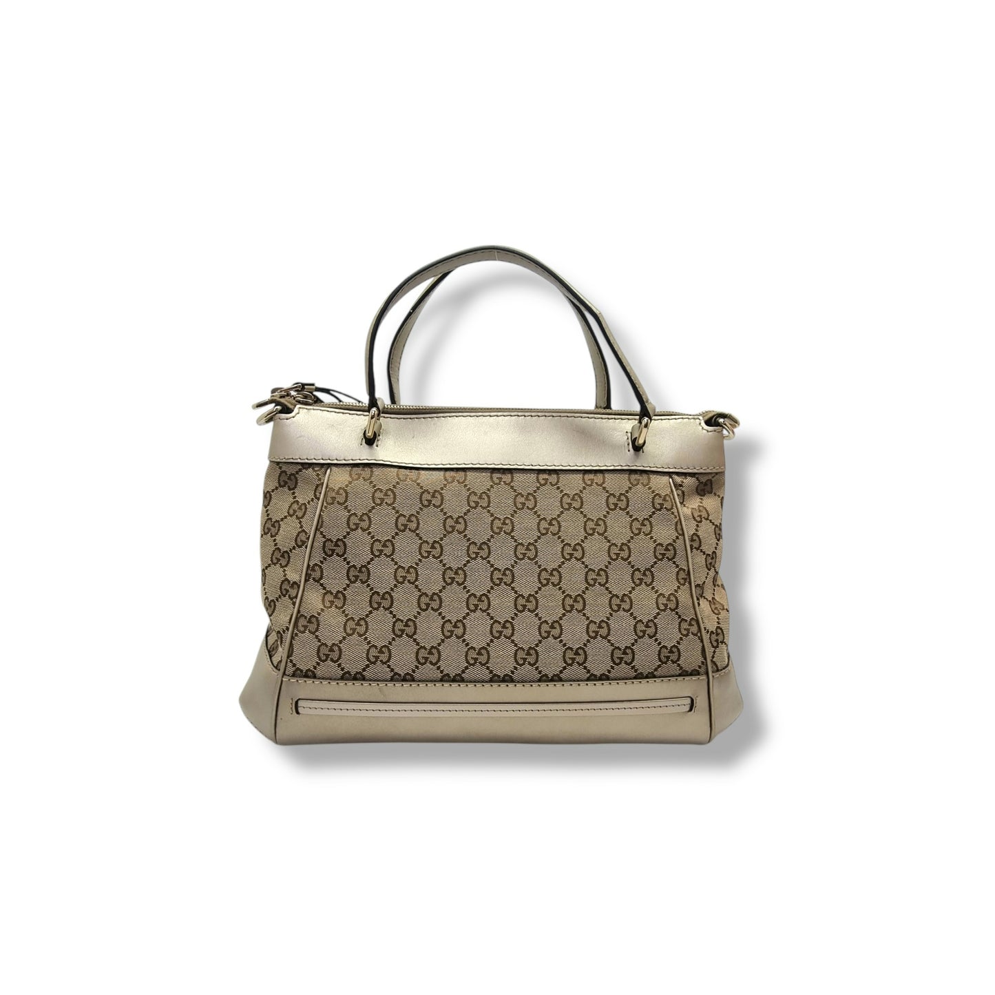 Gucci GG Canvas Mayfair Bow Tote Ghw (Gold/Beige)