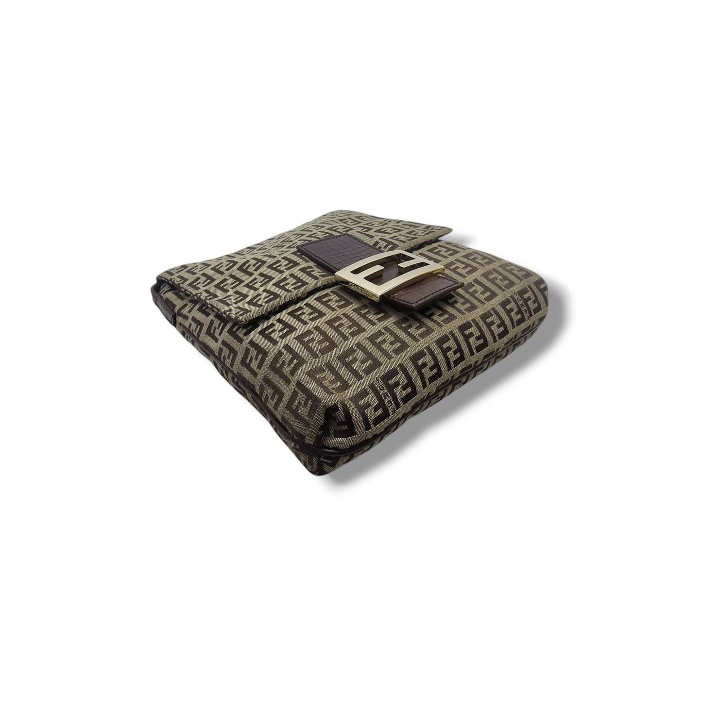 Fendi Zucchino Canvas Crossbody Ghw (Brown)