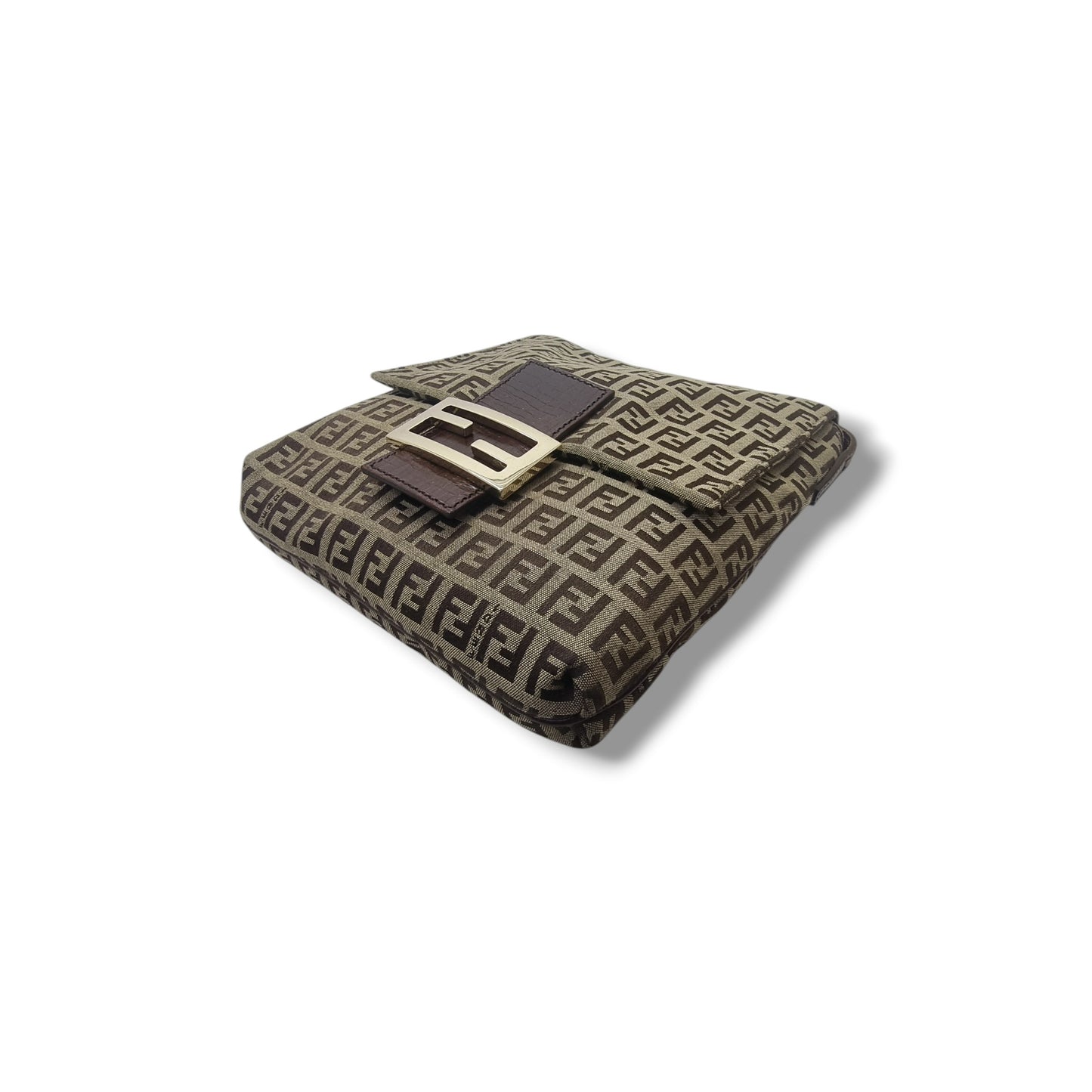 Fendi Zucchino Canvas Crossbody Ghw (Brown)