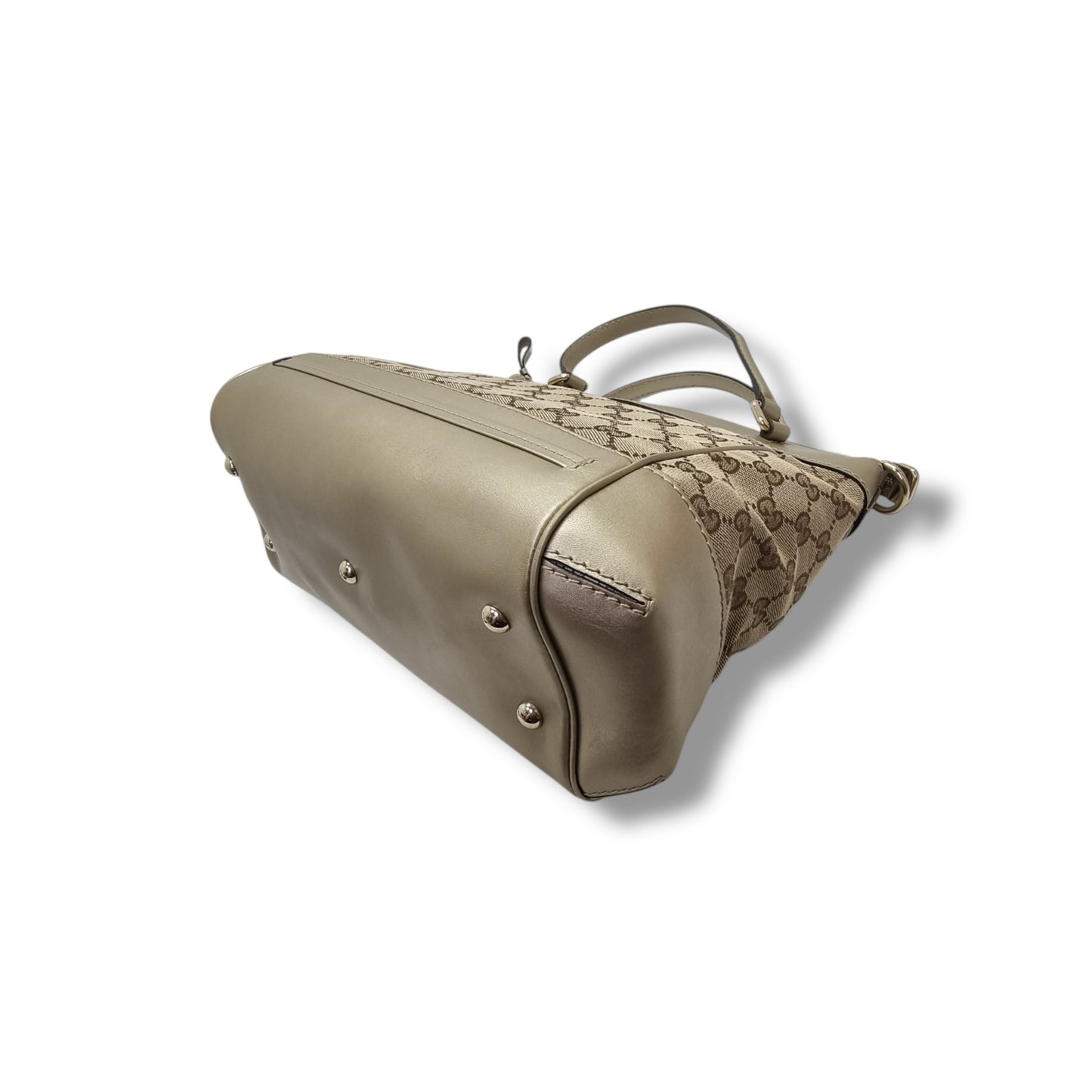 Gucci GG Canvas Mayfair Bow Tote Ghw (Gold/Beige)