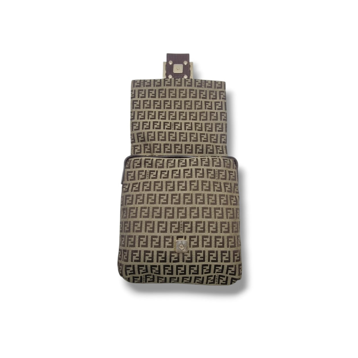 Fendi Zucchino Canvas Crossbody Ghw (Brown)