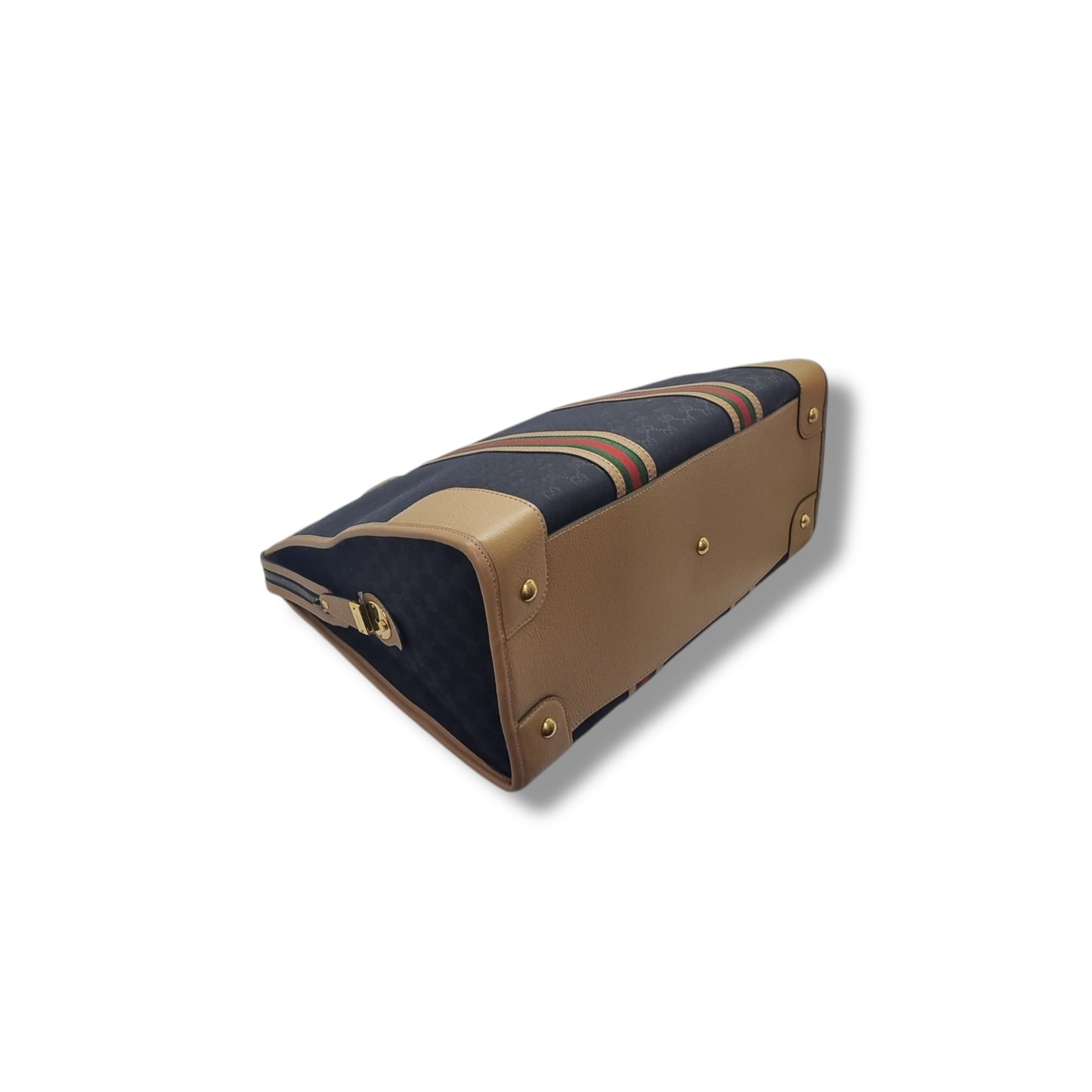 Gucci GG Bauletto Duffle Extra Large Canvas Bag Ghw (Black/Brown)