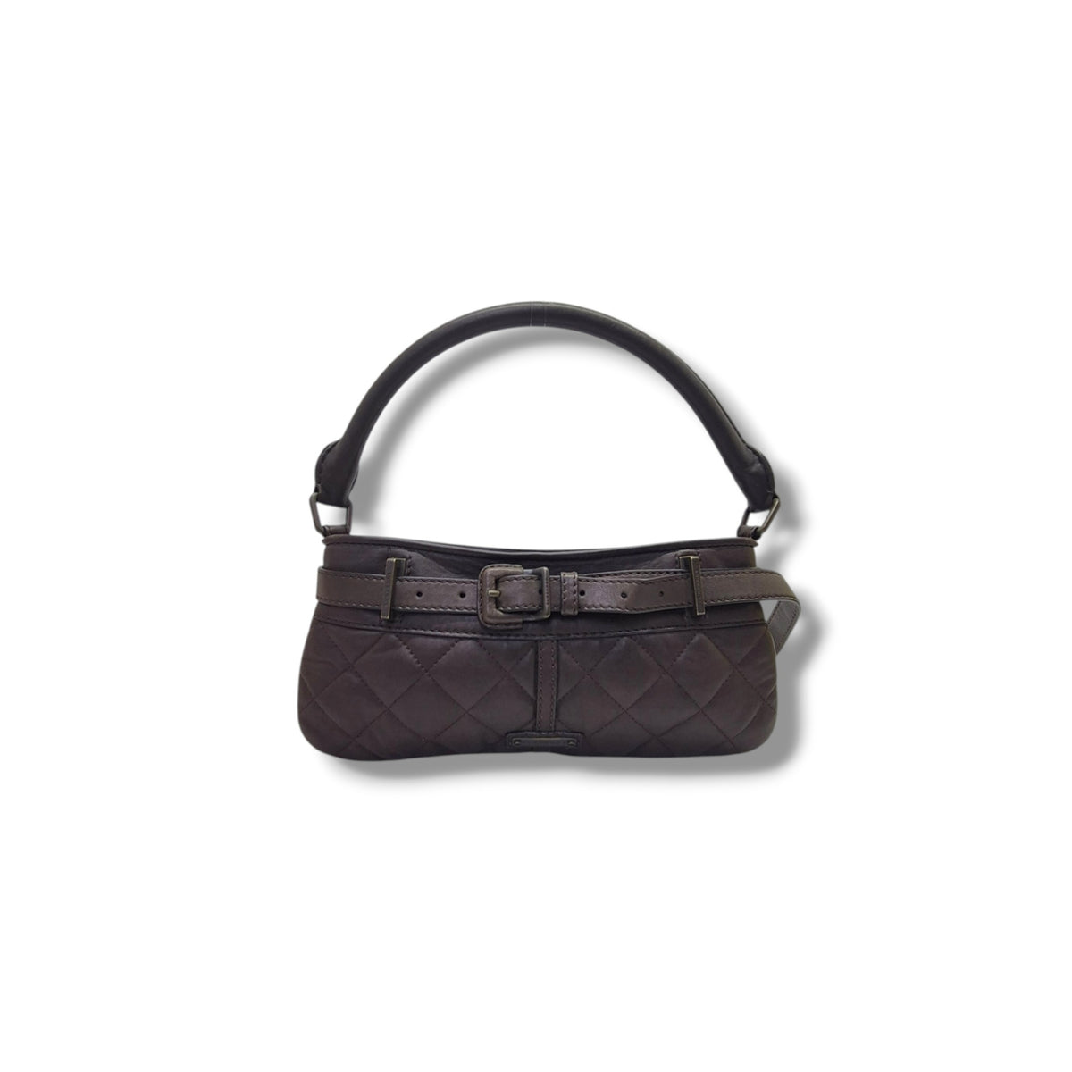 Burberry Trench Quilted Leather Enmore Shoulder Bag Bronze Hw (Brown)
