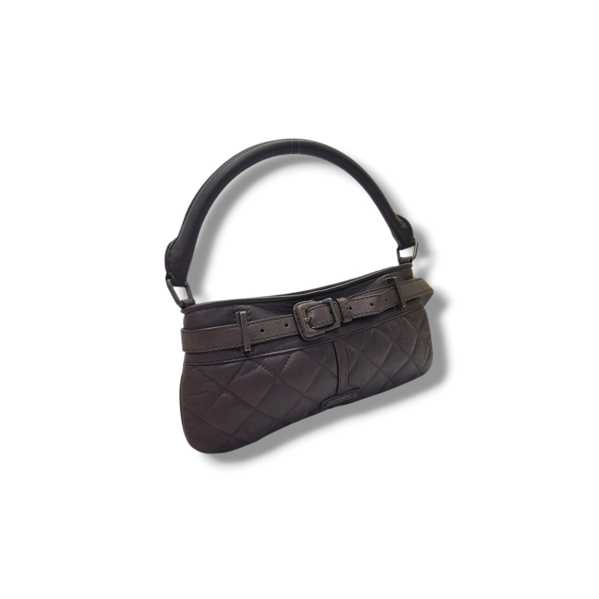 Burberry Trench Quilted Leather Enmore Shoulder Bag Bronze Hw (Brown)