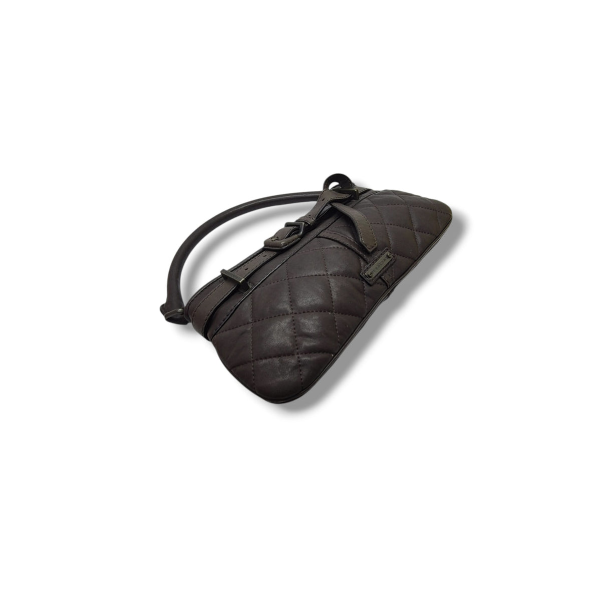 Burberry Trench Quilted Leather Enmore Shoulder Bag Bronze Hw (Brown)