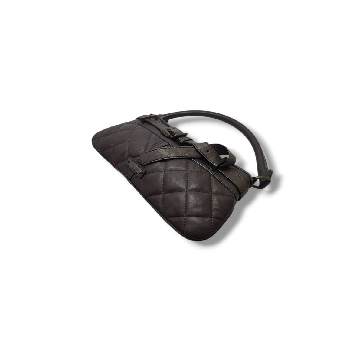 Burberry Trench Quilted Leather Enmore Shoulder Bag Bronze Hw (Brown)