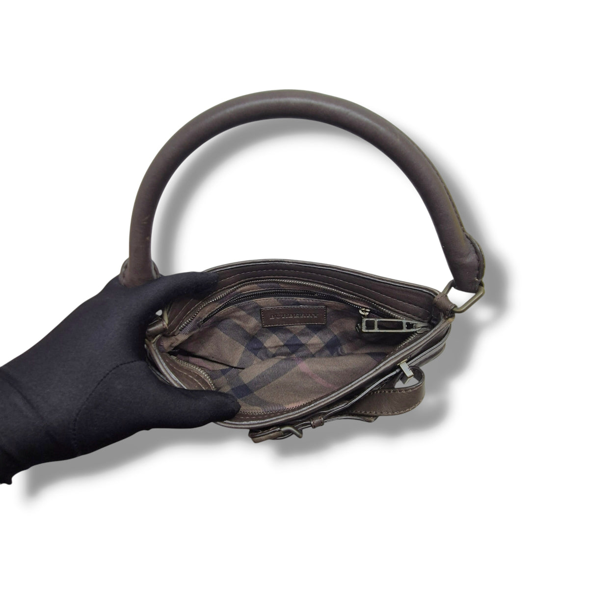 Burberry Trench Quilted Leather Enmore Shoulder Bag Bronze Hw (Brown)