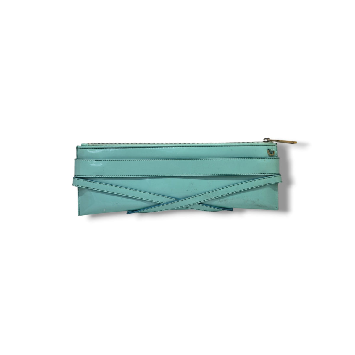 Burberry Prorsum Parmoor Bridle Clutch Patent Leather Ghw (Baby Blue)