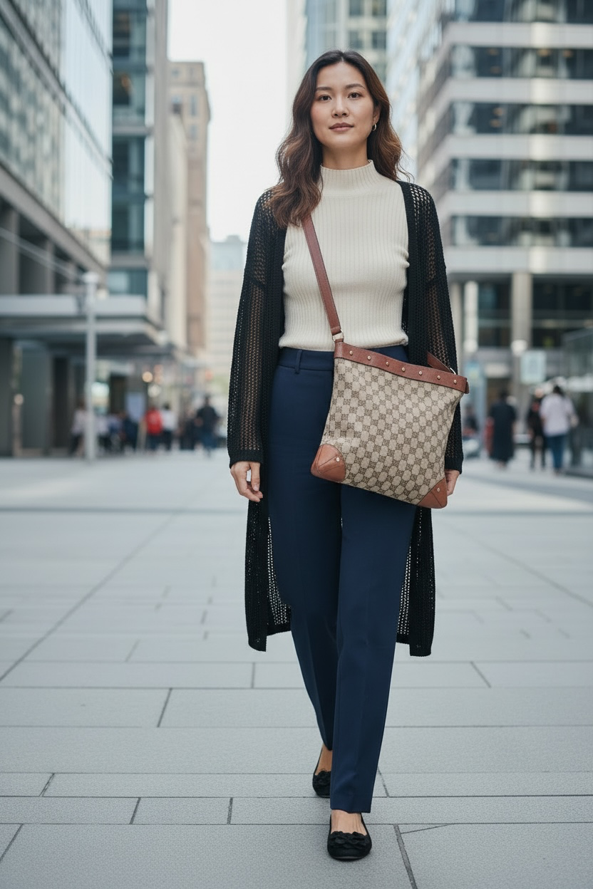 Gucci GG Canvas Stud Crossbody Ghw (Beige/Brown)
