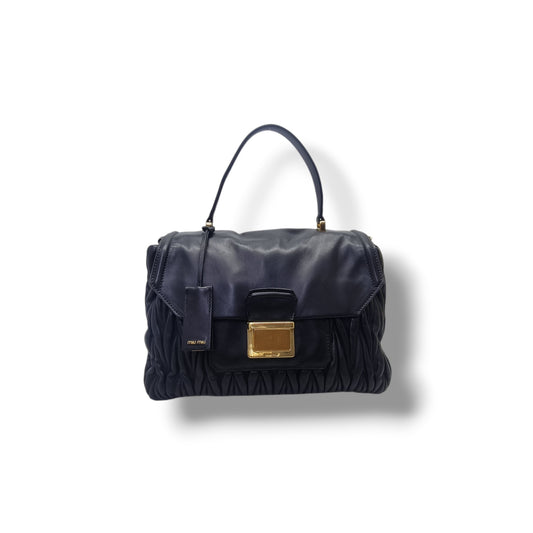 Miu Miu Matelasse Leather Tote Bag Ghw (Black)
