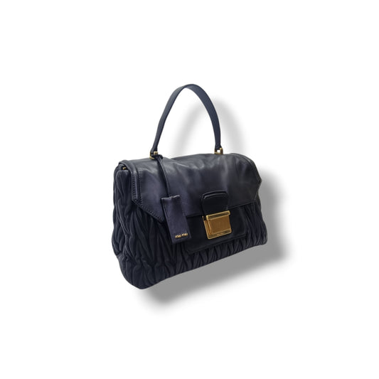 Miu Miu Matelasse Leather Tote Bag Ghw (Black)