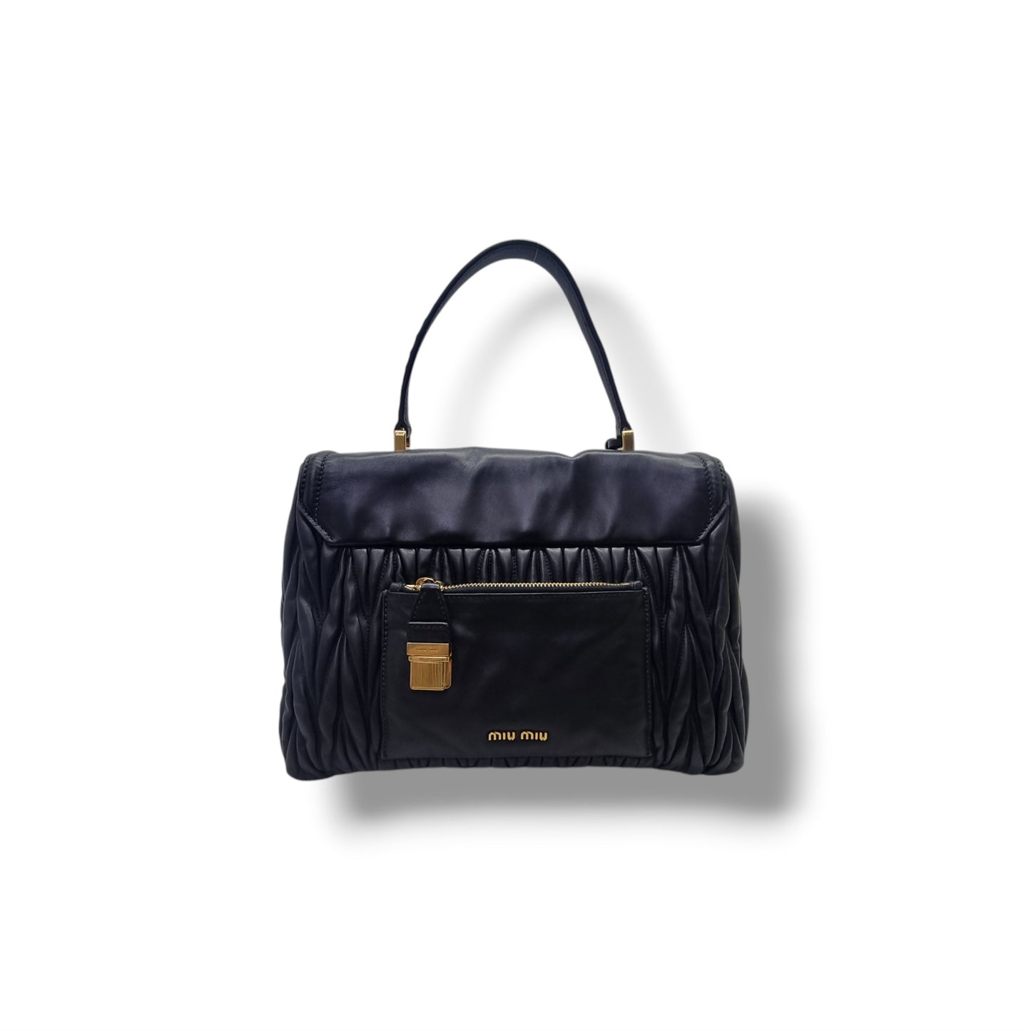 Miu Miu Matelasse Leather Tote Bag Ghw (Black)