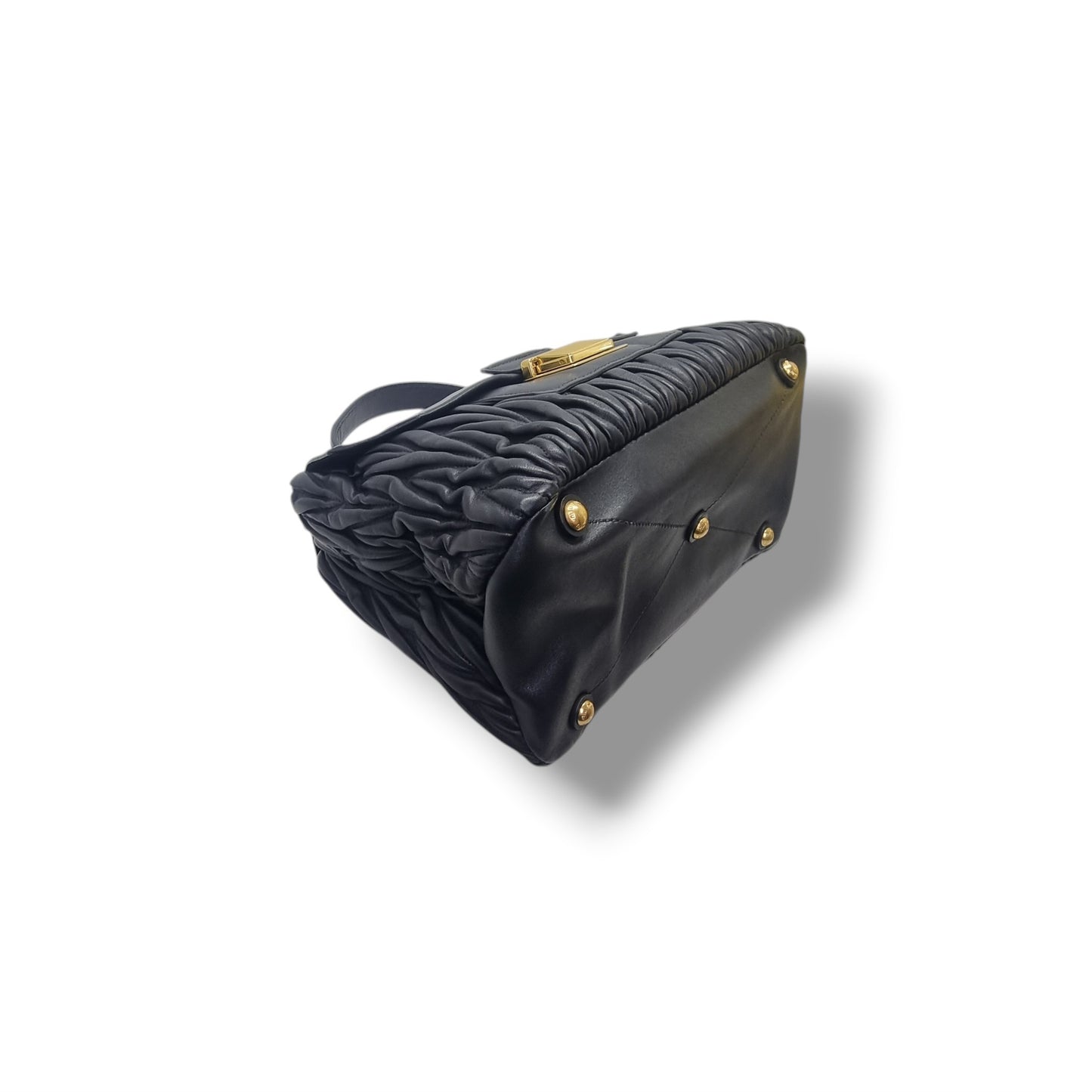 Miu Miu Matelasse Leather Tote Bag Ghw (Black)