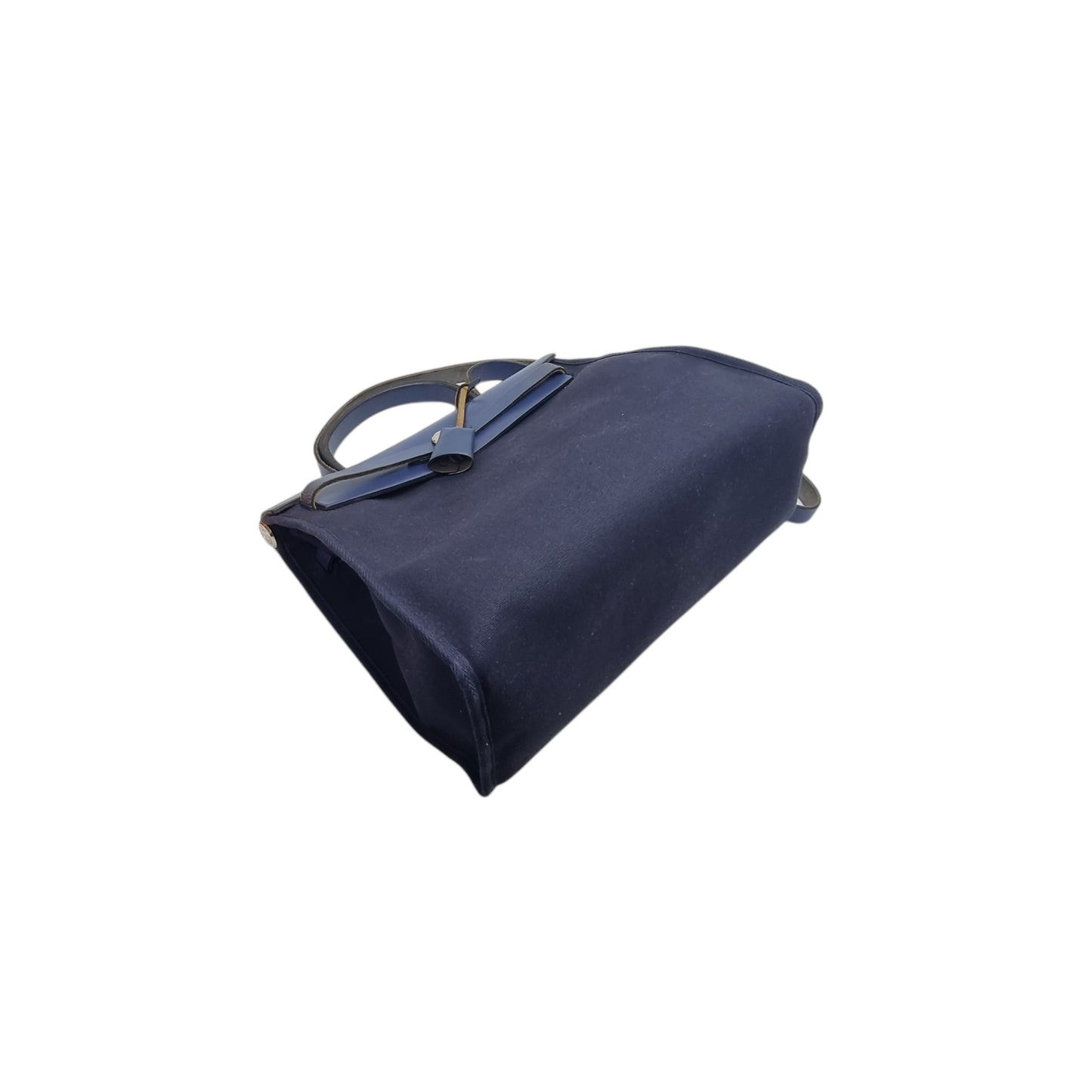 Hermes Herbag Pm 31 (2 in 1) Palladium Plated Hw (Dark Blue/Beige)